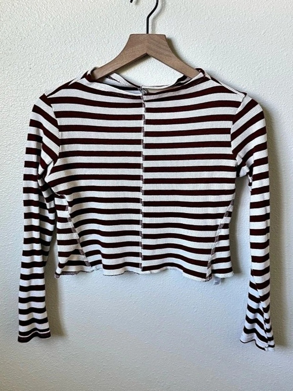 Intimately Free People Women's Striped Long Sleeve Crop Top